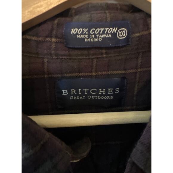 Britches Great Outdoors Men's Flannel Button Down Shirt Size XXL Pocket Plaid - Picture 6 of 10